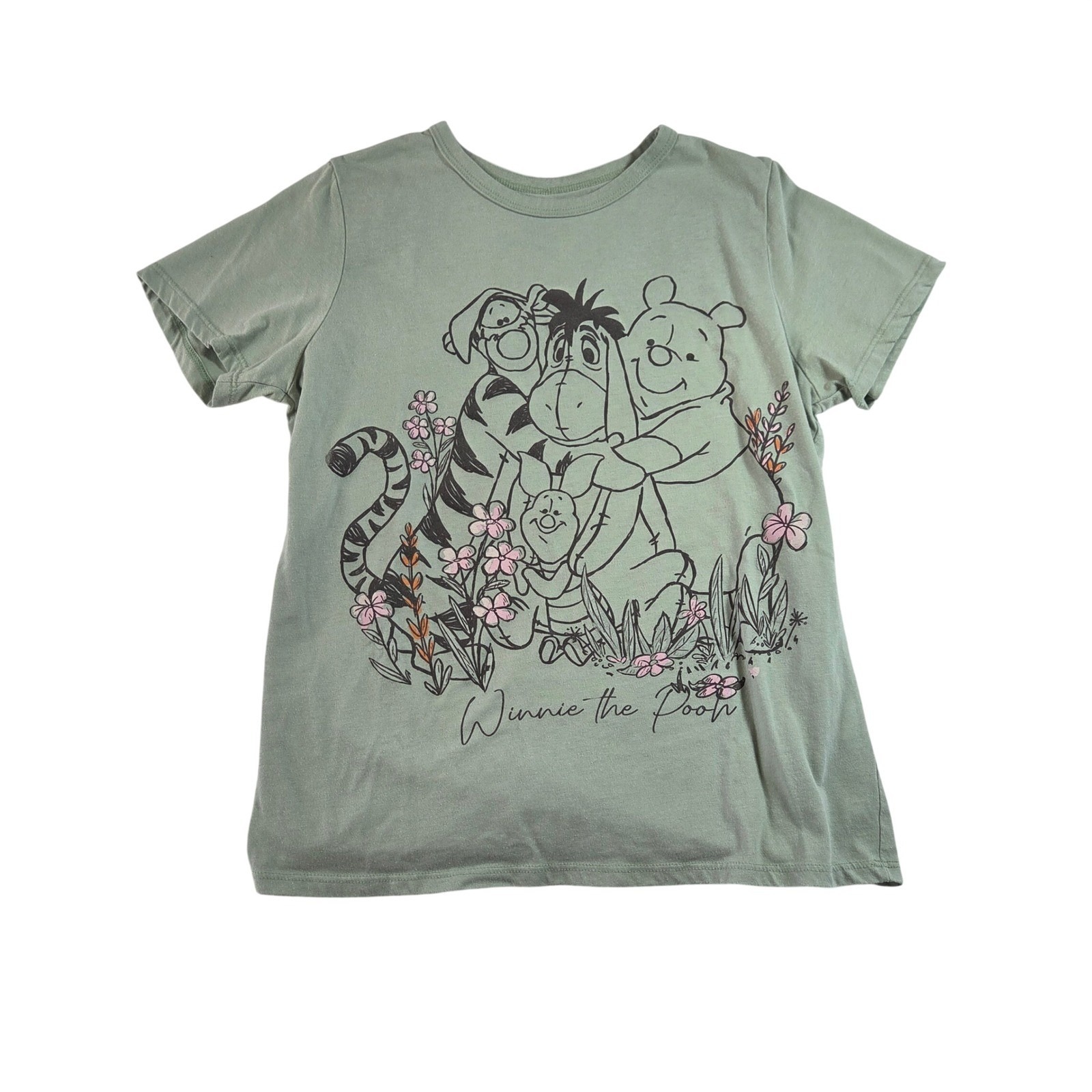 Disney Winnie The Pooh Friends Graphic T Shirt Women's Size Medium Green